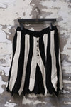ARCHIVIO J.M.Ribot Striped Cropped Casual Pants Italy Artisan AJM-AWPA32/BL/STRIPES*-WHITE/BLACK